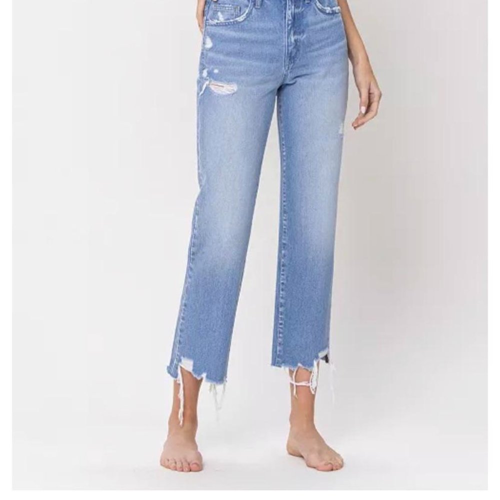American Rag Cie 90's Style Crop Jeans with Shark Bite Hem